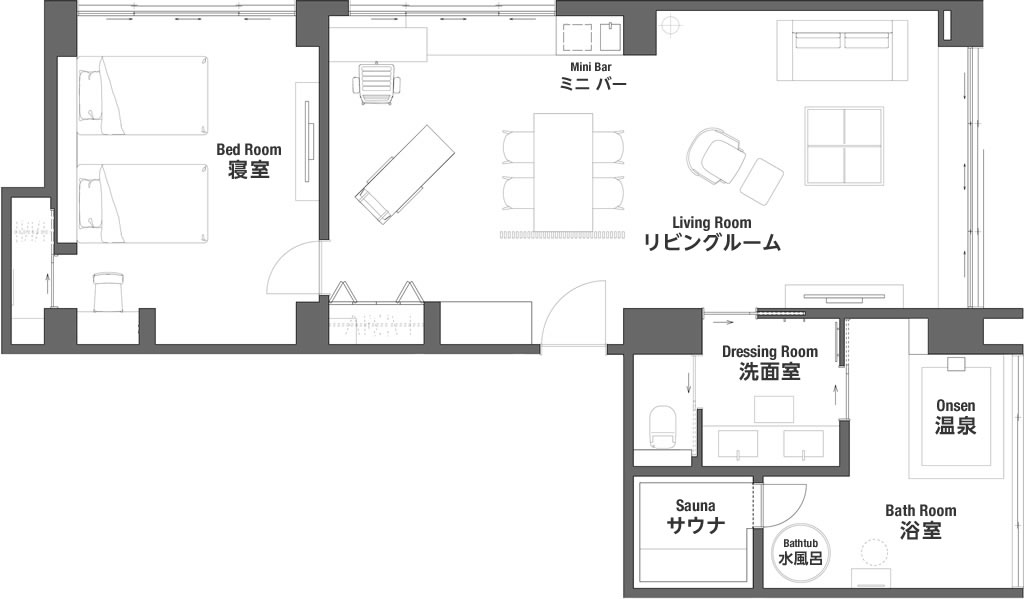 フォレストビュースイート 碧：平面図