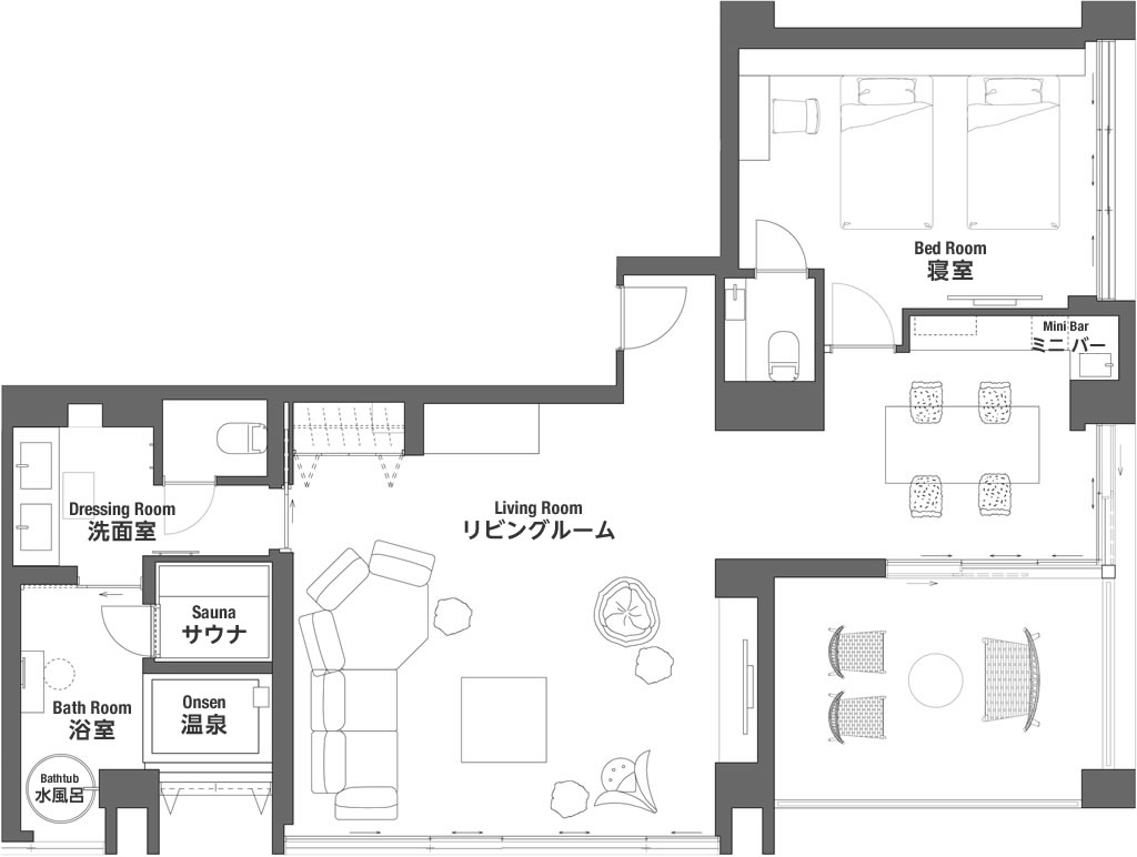 テラススイート望：平面図